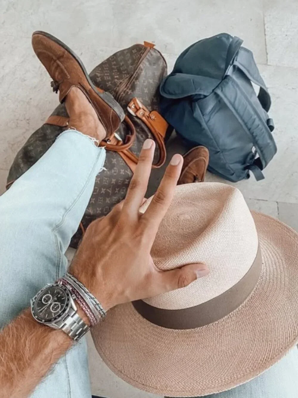 PANAMANIA HATS Classic Panama Fedora Woven Beige Brown Sun Hat Ranch Toquilla S